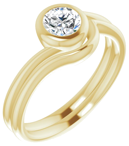 Sužadėtuvių Žiedas „Bezel-Set Solitaire“ 14k yellow gold Round 5.8mm (6)