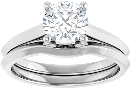 14K White 6.5 mm Round Solitaire Engagement Ring Mounting (8)