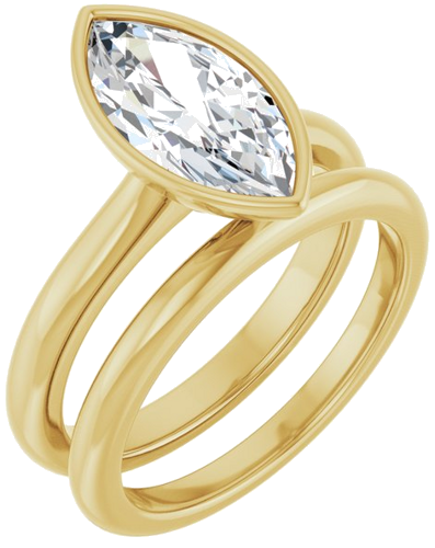 Sužadėtuvių Žiedas „Bezel-Set Solitaire“ 14k yellow gold Marquise 13mm x 6.5mm (6)