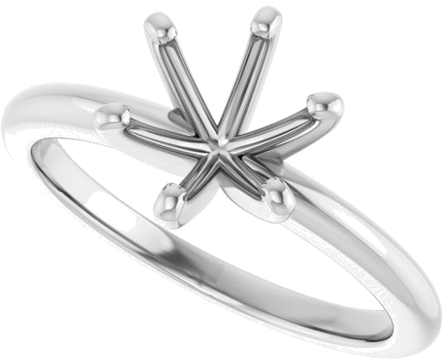 Sužadėtuvių Žiedas „Solitaire“ 10k white gold Round 7.4mm (5)
