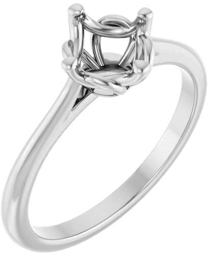 Sužadėtuvių Žiedas „Solitaire“ 14k white gold Round 6.5mm (1)