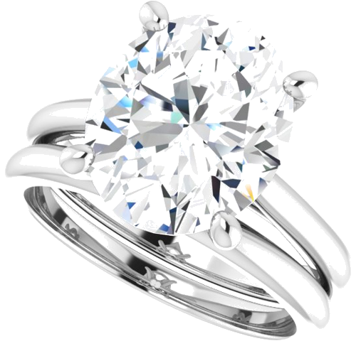 Sužadėtuvių Žiedas „Solitaire“ 585 Baltojo Aukso Oval 12mm x 10mm (10)