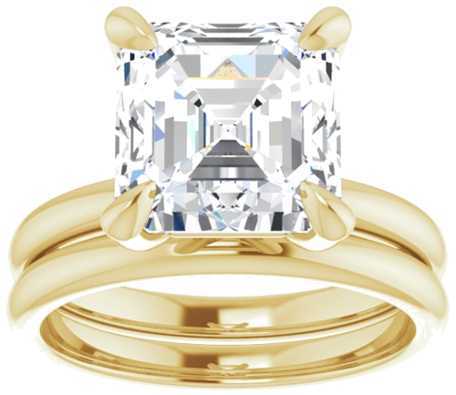 Sužadėtuvių Žiedas „Solitaire“ 14k yellow gold Asscher 9mm (8)