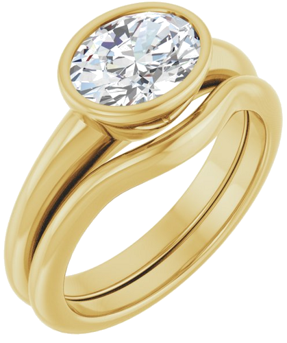 Sužadėtuvių Žiedas „Bezel-Set Solitaire“ 14k yellow gold Oval 8.5mm x 6.5mm (6)