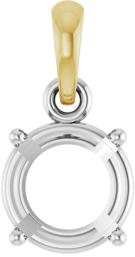 Pakabukas „Accented“ 14k white/yellow gold Round 6.5mm (1)