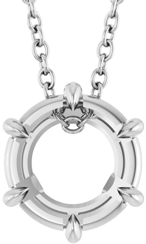 Pakabukas „Solitaire“ 14k white gold Round 7.5mm (1)