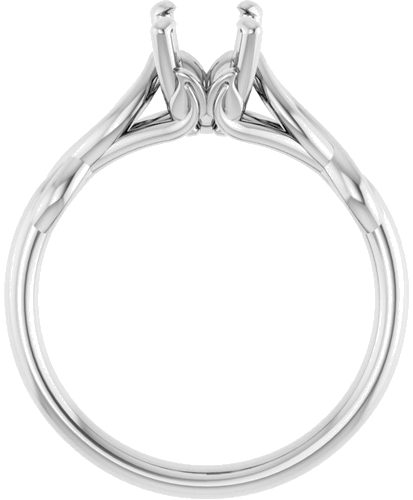 Sužadėtuvių Žiedas „Solitaire Sculptural“ 14k white gold Emerald 7mm x 5mm (2)