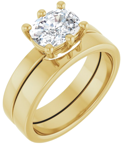 Sužadėtuvių Žiedas „Solitaire“ 14k yellow gold Elongated Cushion 8mm x 6mm (6)