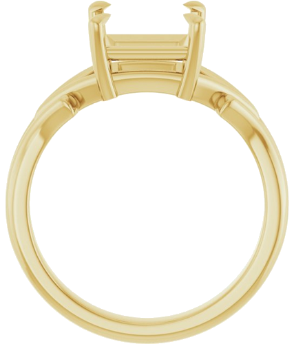 14K Yellow 7 mm Square Solitaire Engagement Ring Mounting (2)