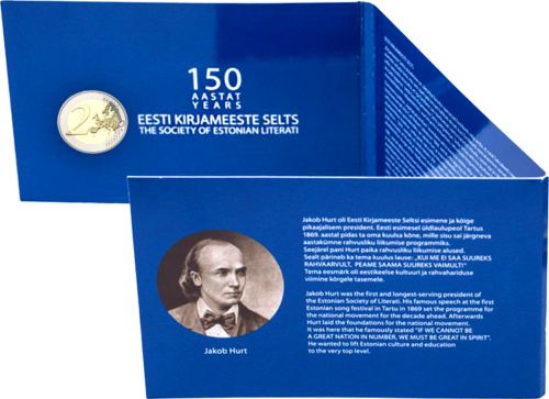 2022 Estonia Literature Society 2 euro BU coin (1)