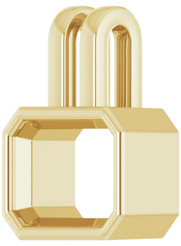 14K Yellow 8x6 mm Emerald Pendant Mounting (2)