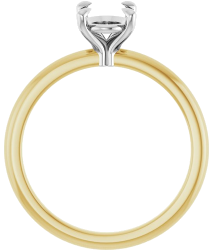 Sužadėtuvių Žiedas 585 Baltojo Ir Geltonojo Aukso Oval 8mm x 6mm (2)