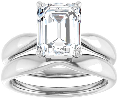 Sužadėtuvių Žiedas „Solitaire“ 585 Baltojo Aukso Emerald 9mm x 7mm (8)