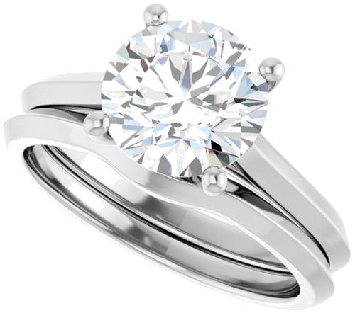 Sužadėtuvių Žiedas „Claw-Prong“ 14k white gold Round 8.2mm (10)