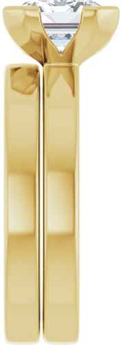 Sužadėtuvių Žiedas „Half-Bezel Solitaire“ 14k yellow gold Emerald 9mm x 7mm (9)