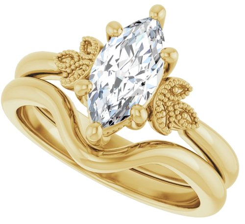 Sužadėtuvių Žiedas „Solitaire“ 14k yellow gold Marquise 10mm x 5mm (10)