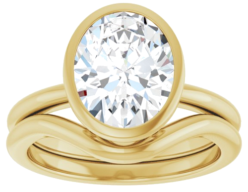 Sužadėtuvių Žiedas „Bezel-Set“ 14k yellow gold Oval 10mm x 8mm (8)