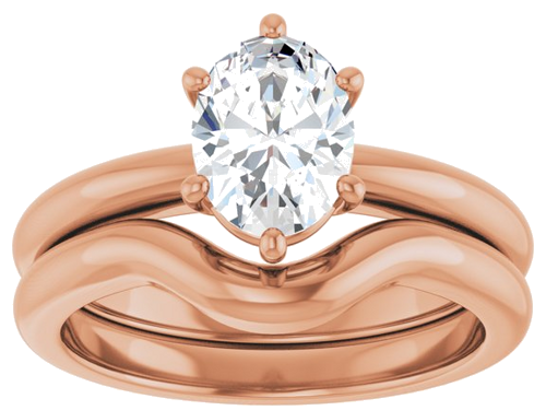 Sužadėtuvių Žiedas 14k rose gold Oval 8mm x 6mm (8)