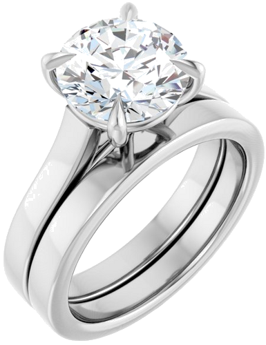 Sužadėtuvių Žiedas „Claw-Prong“ 14k white gold Round 9mm (6)