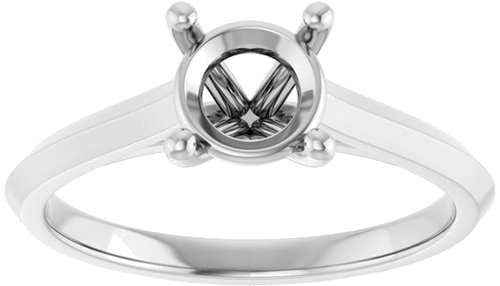 Sužadėtuvių Žiedas „Solitaire“ 585 Baltojo Aukso Round 6.5mm (3)