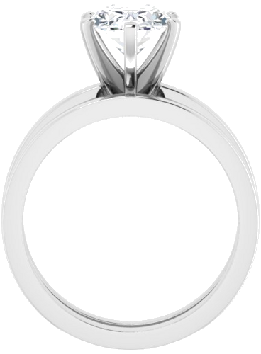 14K White 9x7 mm Oval Solitaire Engagement Ring Mounting (7)