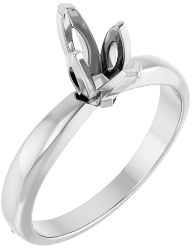 Sužadėtuvių Žiedas „V-End Tulipset® Solitaire“ 14k white gold Marquise 8mm x 4mm (1)