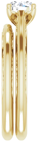 Sužadėtuvių Žiedas „Solitaire Sculptural“ 14k yellow gold Round 5.8mm (9)