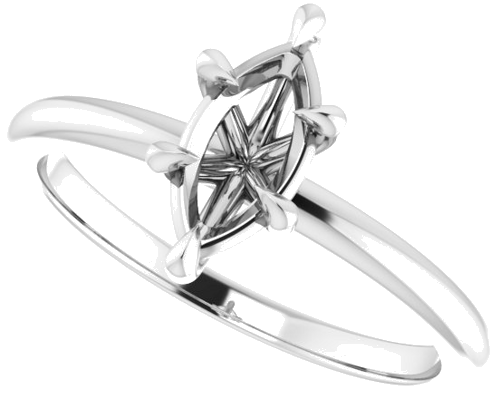 14K White 9x4.5 mm Marquise Solitaire Engagement Ring Mounting (5)