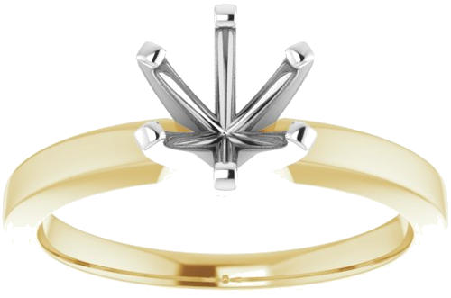 Sužadėtuvių Žiedas „Solitaire“ 585 Baltojo Ir Geltonojo Aukso Round 6.5mm (3)