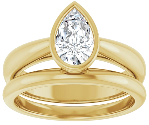 Sužadėtuvių Žiedas „Bezel-Set Solitaire“ 14k yellow gold Pear 8mm x 5mm (8)