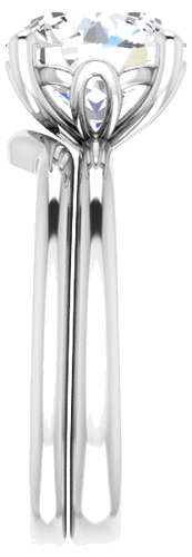 Sužadėtuvių Žiedas „Solitaire“ 585 Baltojo Aukso Round 9.4mm (9)
