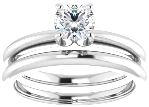 10K White  5.2 mm Round Solitaire Engagement Ring Mounting (8)