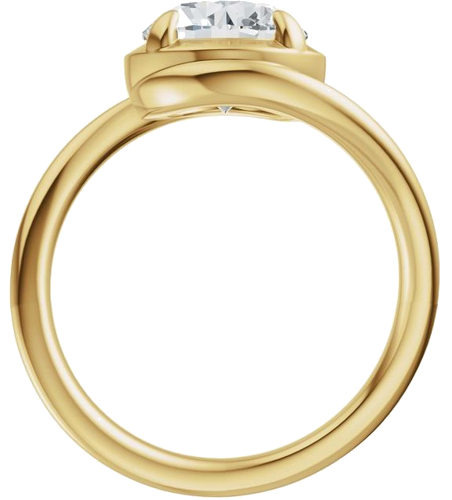 Sužadėtuvių Žiedas „Claw-Prong Solitaire Bypass“ 14k yellow gold Round 8.2mm (2)