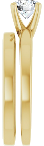 Sužadėtuvių Žiedas „Solitaire“ 585 Geltonojo Aukso Round 5.8mm (9)