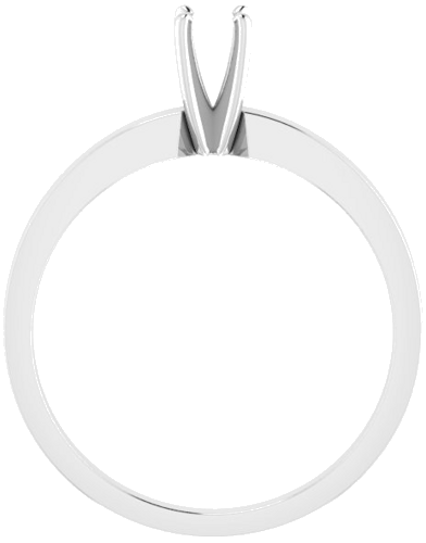 14K White 3.5-3.9 mm Round 4-Prong Solitaire Ring Mounting (2)