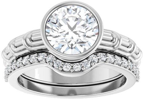 14K White 8 mm Round Solitaire Engagement Ring Mounting (8)