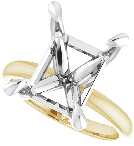 Sužadėtuvių Žiedas „Solitaire“ 585 Baltojo Ir Geltonojo Aukso Emerald 12mm x 10mm (5)