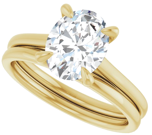 18K Yellow  9x7 mm Oval Solitaire Engagement Ring Mounting (10)