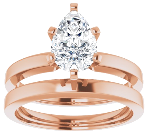 14K Rose 9x6 mm Pear Solitaire Engagement Ring Mounting (8)