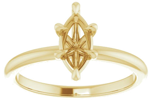 14K Yellow 9x4.5 mm Marquise Solitaire Engagement Ring Mounting (3)