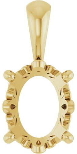 Pakabukas „Oval 4-Prong Solitaire“ 14k yellow gold Oval 9mm x 7mm (1)
