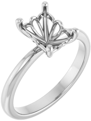 Sužadėtuvių Žiedas „Solitaire“ 585 Baltojo Aukso Emerald 8mm x 6mm (1)