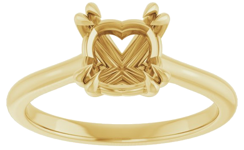 Sužadėtuvių Žiedas „Solitaire“ 585 Geltonojo Aukso Cushion 7mm (3)