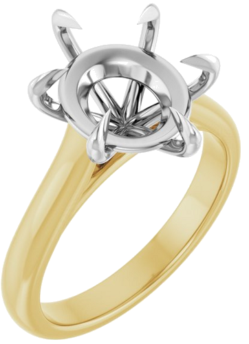 Sužadėtuvių Žiedas „Claw-Prong“ 14k yellow/white gold Oval 12mm x 10mm (1)