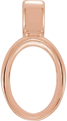 Pakabukas „Oval Bezel-Set Cabochon“ 585 Rožinis Aukso Oval 8mm x 6mm (1)