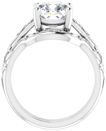 Sužadėtuvių Žiedas „Solitaire“ 14k white gold Cushion 8mm (7)