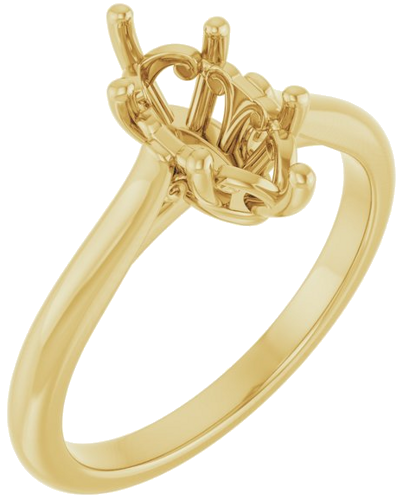 Sužadėtuvių Žiedas „Solitaire“ 585 Geltonojo Aukso Marquise 10mm x 5mm (1)