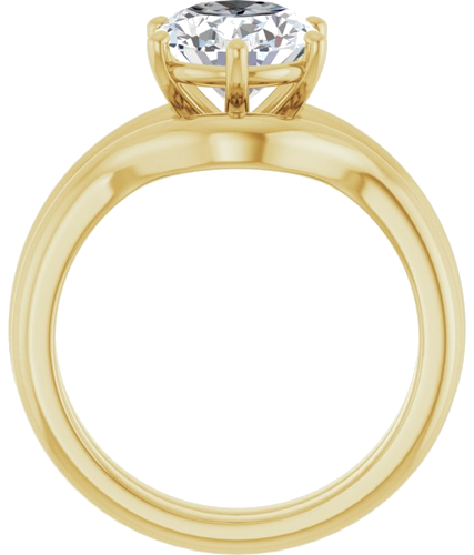 Sužadėtuvių Žiedas 14k yellow gold Oval 10mm x 8mm (7)