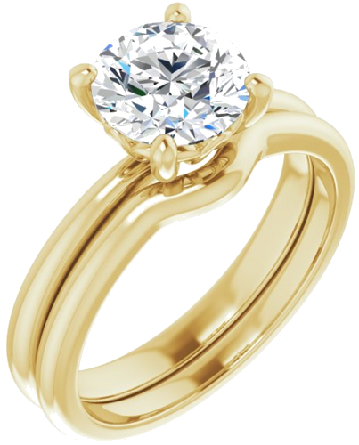 Sužadėtuvių Žiedas „Solitaire“ 585 Geltonojo Aukso Round 7.4mm (6)