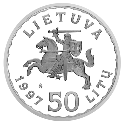 1997 Karaimai ir totoriai  50 litų sidabrinė moneta (2)